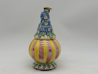 MacKenzie-Childs Taylor Odd Fellows Ceramic Honey Pot