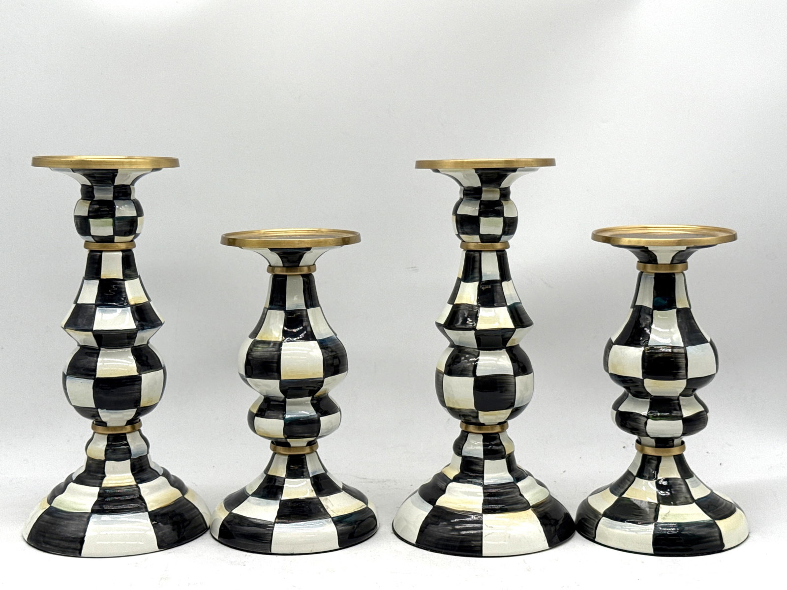 Four MacKenzie-Childs Courtly Check Candlesticks (1 of 5)