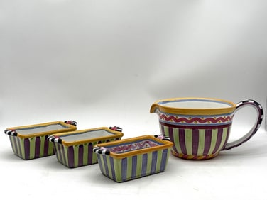 Four MacKenzie-Childs Ceramic Serving Articles