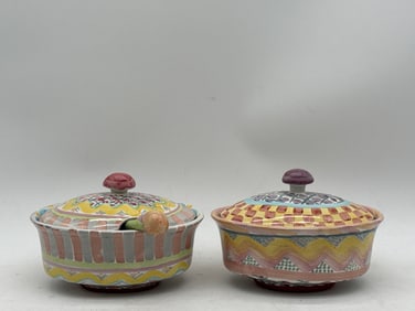 Two MacKenzie-Childs Ceramic Chowder Bowls