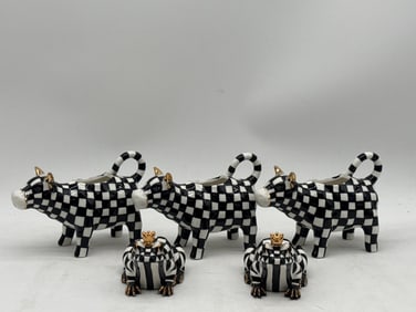 MacKenzie-Childs Courtly Check Creamers and Salt & Pepper