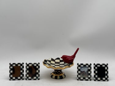 MacKenzie-Childs Courtly Check Ring Dish and Frames