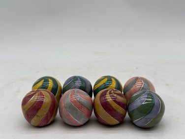 Eight MacKenzie-Childs Painted Ceramic Drawer Pulls