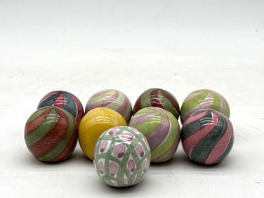 Nine MacKenzie-Childs Art Pottery Knobs