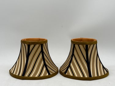 Two MacKenzie-Childs Striped Chandelier Shades