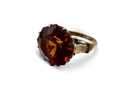 Edwardian Orange Sapphire Ring