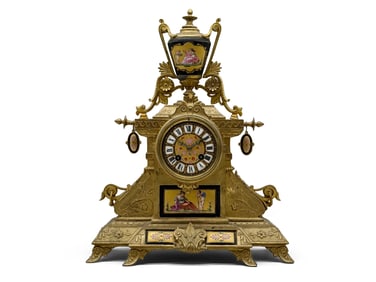 French Neoclassical Bronze Mantel Clock