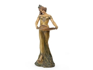 Art Nouveau Figural Card Tray