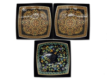 Three Rosenthal Versace Barocco and Ivy Candy Plates