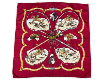 Hermès Paris Les Laisser Courre Silk Scarf