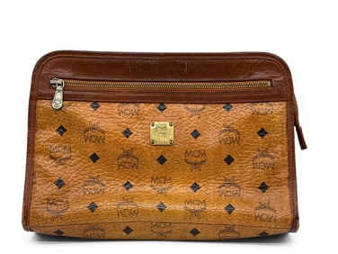 MCM Visetos Leather Clutch Bag