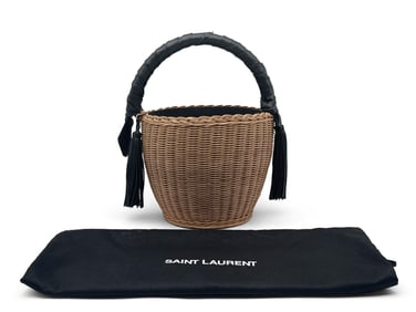 Saint Laurent Panier Wicker Tote