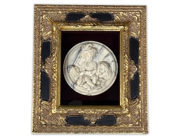 Gilt Framed 19th C. Marble Relief Plaque