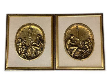 Two After Jean Baptiste Germain Bronzed Relief Plaques