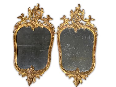Pair of French Louis XV Giltwood Wall Mirrors