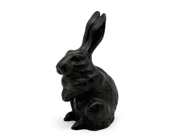 Japanese Meiji Bronze Sculpture: Rabbit