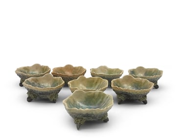 Eight Weil Majolica Clamshell Dishes