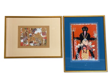 Two Folk Art Collages