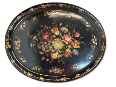 Victorian Ebonized Paper-Maché Tray