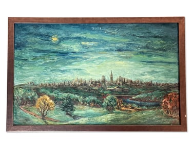 Helen Roberts Oil/Canvas: City by Moonlight