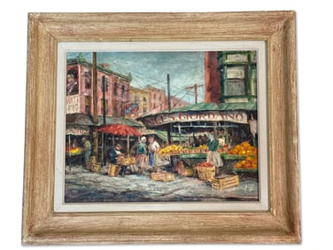 Edith Brecht Oil/Board: Italian Market