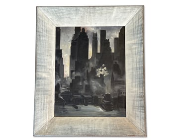 New York Ashcan School Oil/Board: New York City