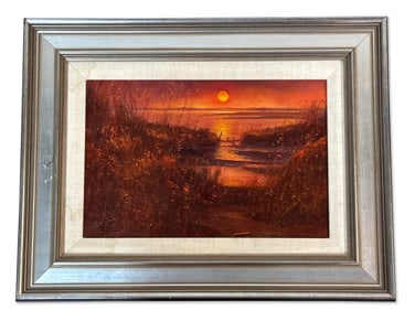 Glen Rudderow Oil/Board: Red Sky and Caviar