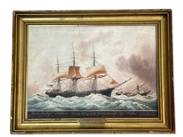 Frederic Roux Watercolor: Ship