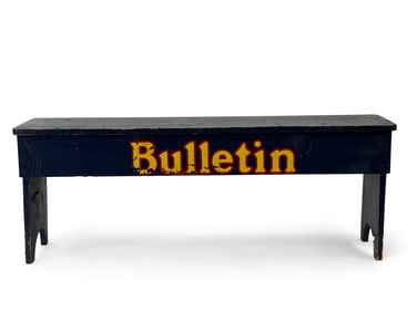 Painted Philadelphia Bulletin Newspaper Bench