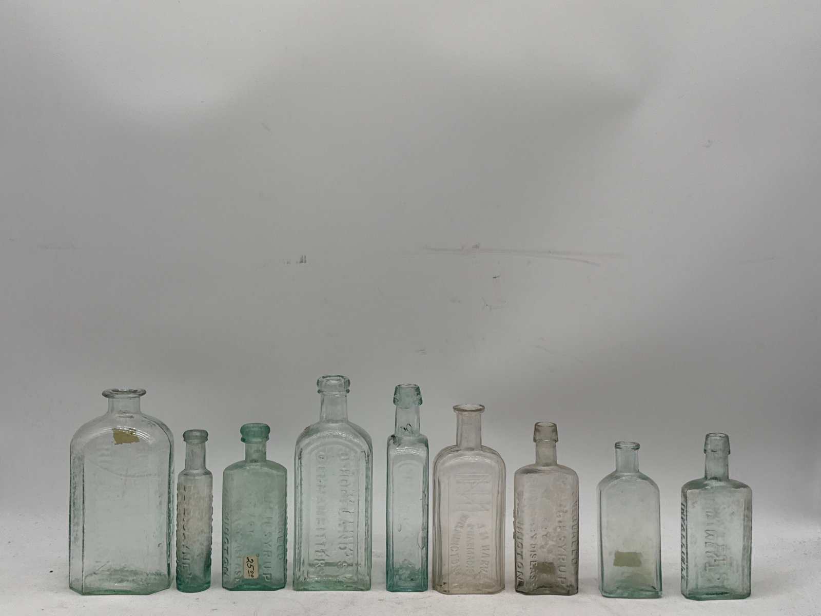 Nine Early American Apothecary Glass Bottles (1 of 20)
