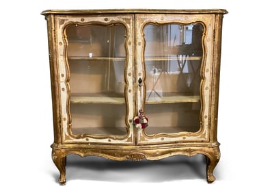 Italian Florentine Vitrine Cabinet
