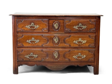 French Louis XV Walnut Commode