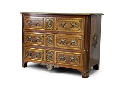 French Regence Kingswood and Brass Inlaid Commode
