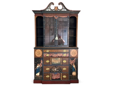 Patriotic Paint-Decorated China Cabinet