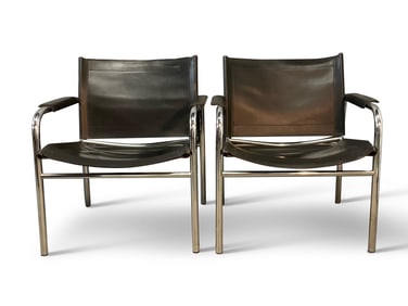 Pair of Leather Klinte Armchairs by Tord Bjorklund