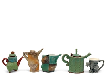 Five Art Pottery Signed Teapots