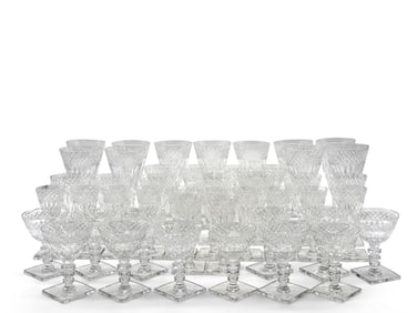 46 Pieces of Hawkes Cut Crystal Stemware