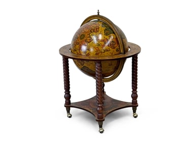 Contemporary Globe-Form Cocktail/Bar Cart