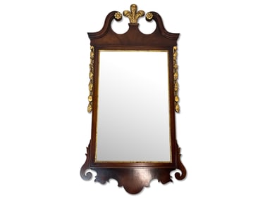 Chippendale-style Mahogany and Gilt Wall Mirror