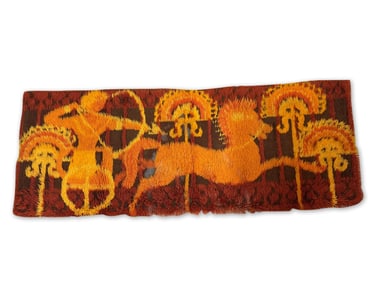 1960s Scandinavian Rya-style Carpet, 25in 67in