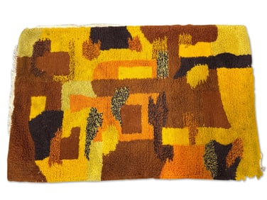 Scandinavian Rya-style Abstract Rug, 42-1/2in x 65in