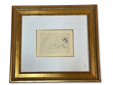 Pierre Auguste Renoir Etching: Reclined Nude