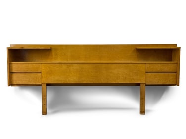 Edmond Spence-style Swedish Maple Bookcase Headboard