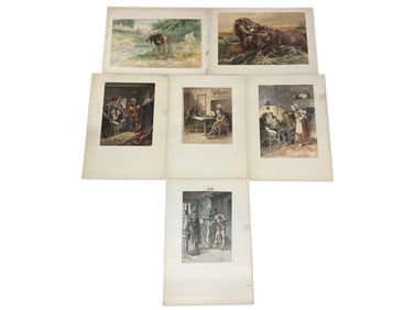 Six Ludwig and Hermann Faber Watercolors