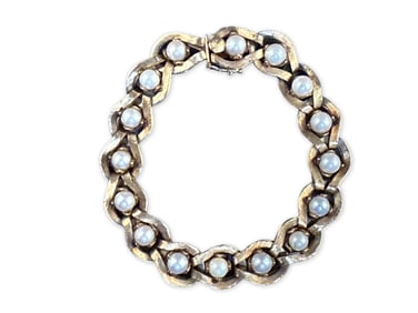 14K Gold Bracelet with White Cultured Pearls