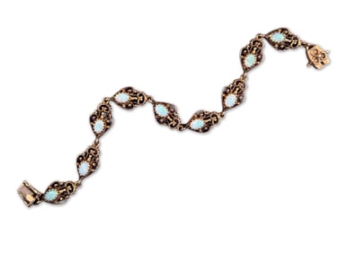14K Yellow Gold Bracelet with Opals