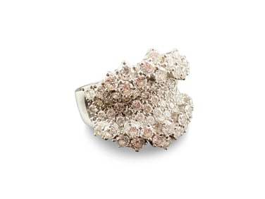 18K Gold Cluster Ring with Diamonds
