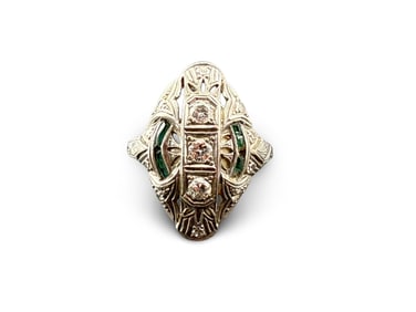 Art Deco-style Platinum and Diamond Ring
