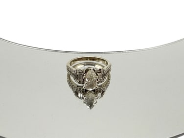 14K White Gold and Diamond Engagement Ring