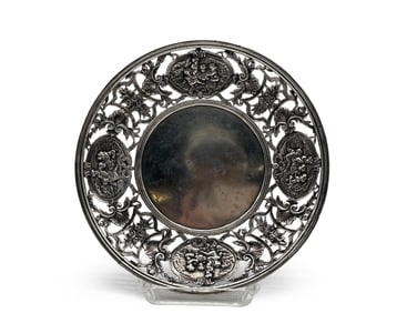 19th C. French Minerva Silver Repoussé Plate